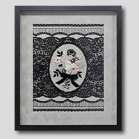 クロスステッチ刺繍額装-370